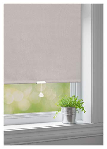 JalousieCrew Springrollo Classic Mittelzugrollo Schnapprollo Rollo hell grau - Breite 60-220 cm Länge 180 cm und 230 cm Blickdicht Blickschutz (100 x 230 cm) von JalousieCrew
