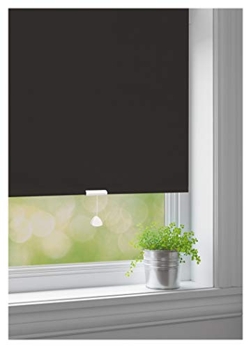 JalousieCrew Springrollo Classic Mittelzugrollo Schnapprollo Rollo schwarz - Breite 60-220 cm Länge 180 cm und 230 cm Blickdicht Blickschutz (60 x 180 cm) von JalousieCrew