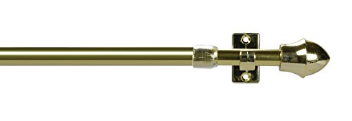JalousieCrew Vitragestange Scheibengardinen Stange Farbe Messing - 55-225 cm ausziehbar - Scheibenstange (55-85 cm) von JalousieCrew