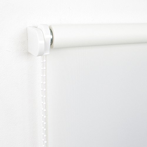 Kettenzugrollo Seitenzug Tür Fenster Rollo weiß 60-200 cm Länge 180 cm Blickdicht Blickschutz (90 x 180 cm) von JalousieCrew