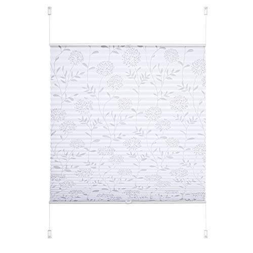 JalousieCrew Klemmfix Plissee Ausbrenner Weiss - Breite 40 bis 120 cm, Länge 130 cm und 210 cm - Klemm - Rollo ohne zu Bohren (120 x 130 cm) von JalousieCrew