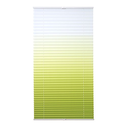 Klemmfix Plissee mit Farbverlauf Farbe grün - Breite 45 bis 100 cm, Länge 130 cm - Klemm - Rollo ohne zu Bohren (60 x 130 cm) von JalousieCrew