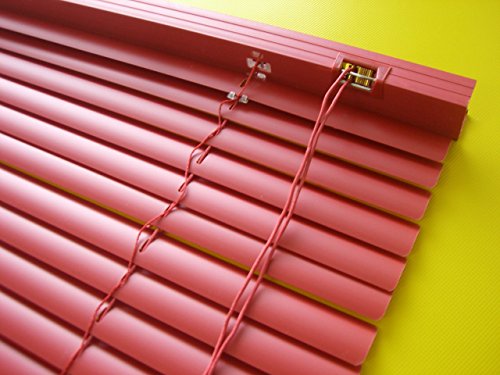PVC Jalousie rot - Breite 50 bis 120 cm - Höhe 160/220 cm - Tür Fenster Rollo Kunststoff Jalousette Fensterjalousie Lamellen Plastik (110 x 160 cm) von JalousieCrew