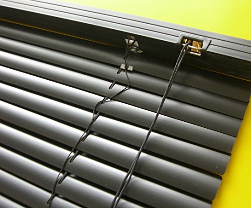 PVC Jalousie schwarz - Breite 50 bis 120 cm - Höhe 160/220 cm - Tür Fenster Rollo Kunststoff Jalousette Fensterjalousie Lamellen Plastik (90 x 160 cm) von JalousieCrew