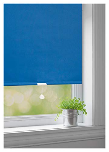 Springrollo Classic Mittelzugrollo Schnapprollo Rollo blau - Breite 60-220 cm Länge 180 cm und 230 cm Blickdicht Blickschutz (80 x 180 cm) von JalousieCrew