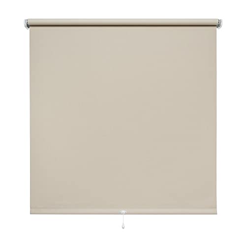 Verdunkelungsrollo Springrollo Schnapprollo Rollo beige Breite 60-200 cm Länge 180 cm Blickdicht Blickschutz (110 x 180 cm) von JalousieCrew