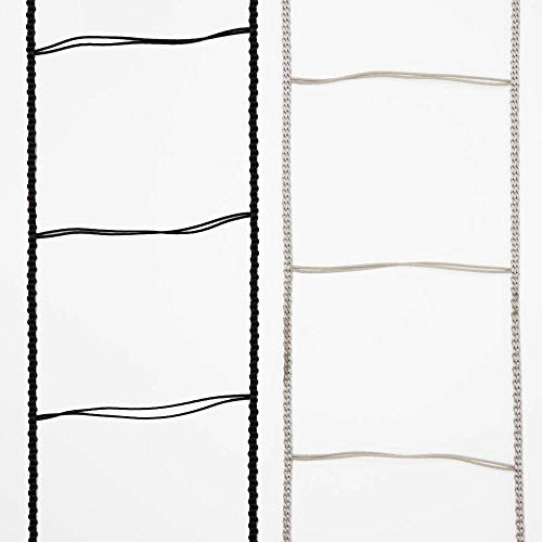 Leiterkordel für Jalousien (gebördelte Lamelle, 80 mm, grau/schwarz) (800 cm, Schwarz) von Jalousiene Ersatzteile-Shop