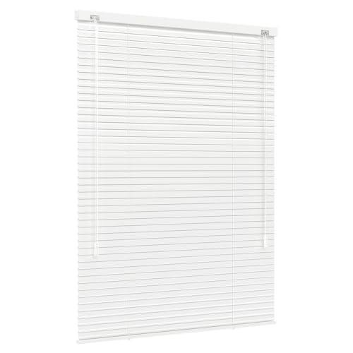 Jalousiescout Lightless Jalousie Aluminiumjalousie, Verdunkelungsrollo, Innovative Verdunkelungstechnik, Sichtschutz, ohne Bohren, 120 x 250 cm (BxH), Weiß glänzend von Jalousiescout