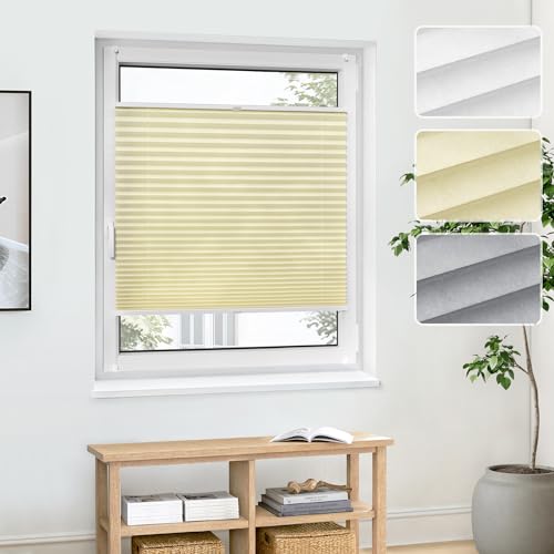 Jalousiescout Plissee Klemmfix ohne Bohren—Jalousie 60x120cm Creme Sichtschutz Fenster Sonnenschutz, Lichtdurchlässig Faltrollo für Fenster & Tür, Basis-Vliesstoff Pure Plissee Jalousiescout Plissee Klemmfix ohne Bohren—Jalousie 60x120cm Creme Sichtschutz Fenster Sonnenschutz, Lichtdurchlässig Faltrollo für Fenster & Tür, Basis-Vliesstoff Pure Plissee von Jalousiescout