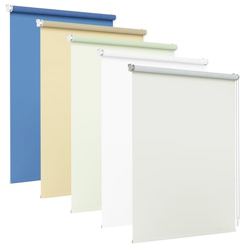 Jalousiescout Verdunkelungsrollo ohne Bohren, Klemmfix Rollo für Fenster und Türen Vollverdunkelnd, Sonnenschutz Sichtschutz, 102,5 x 230 cm (BxH), Weiß von Jalousiescout