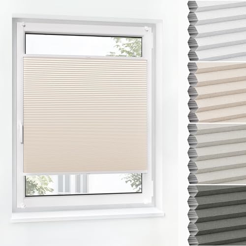 Jalousiescout Wabenplissee ohne Bohren Verdunklung—Thermo plissee Klemmfix Zweifarbig 100x130cm Creme-Weiß, Sonnen-, Sicht- & Hitzeschutz Jalousie verdunklung für Fenster & Tür Jalousiescout Wabenplissee ohne Bohren Verdunklung—Thermo plissee Klemmfix Zweifarbig 100x130cm Creme-Weiß, Sonnen-, Sicht- & Hitzeschutz Jalousie verdunklung für Fenster & Tür von Jalousiescout