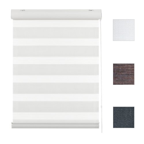 Jaloutec Doppelrollo, Duorollo, mit Blende und Seitenzugkette in Weiss, Anthrazit, Braun, Schwarz (Weiss, 80 x 175 cm BxH) von Jaloutec