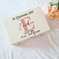 Erinnerungskiste Mit Scharnier Für Baby Personalisiert Auf Wunsch Passendem Geburtskissen Verschiedene Sets Sind in Bearbeitung von Jamamoshop