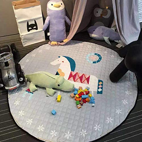 JameStyle26 Kinder Krabbeldecke Spielmatte Aufräumsack Spieldecke Teppich Kinderzimmer Kinderteppich Matte Teppich (Pferd) von JameStyle26