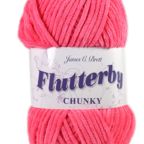 James C Brett Flutterby Chunky Strickgarn, 100 g, B47 Rose Pink James C Brett Flutterby Chunky Strickgarn, 100 g, B47 Rose Pink von James C. Brett