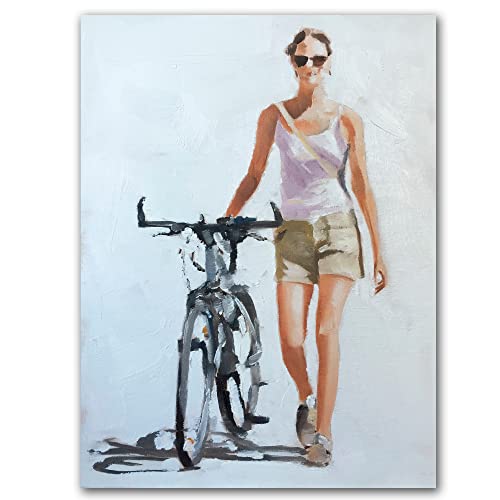 James Coates - Frau mit Fahrrad, Kunstdruck, Poster, Wandkunst, 40,6 x 30,5 cm (A3) von James Coates