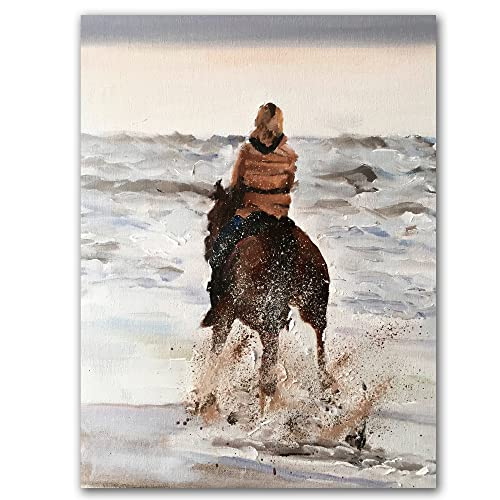James Coates - Reiter im Meer Strand Kunstdruck Poster Wandkunst 40,6 x 30,5 cm (A3) von James Coates