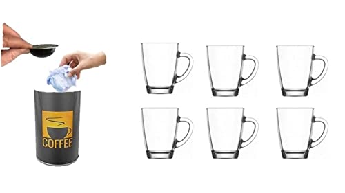 Glas-KaffeetassenTransparente Kaffeetassen 6er Set 260 ml Gläser für Eiskaffee, Latte, Cappuccino, heiße Schokolade, speziell für Hitzebeständige, von James Premium