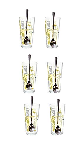 James Premium® Latte Macchiato Set Barista (6 Gläser mit 6 Löffel) von James Premium