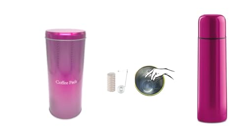 James Premium Kaffeepad-Dose pink mit Padlifter Edelstahl plus 500ml Thermoskanne James Premium Kaffeepad-Dose pink mit Padlifter Edelstahl plus 500ml Thermoskanne von James Premium