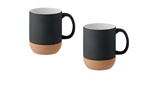 James Premium Kaffeetassen Set Arabica (2 x 300ml) - Kaffee-Becher aus Keramik mit Korkboden von James Premium