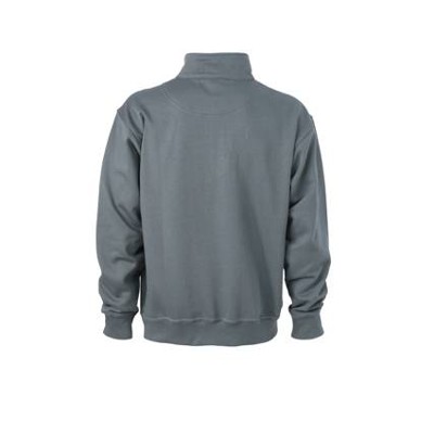 Workwear Zip Sweatshirt JN831, carbon, Größe XL von James & Nicholson
