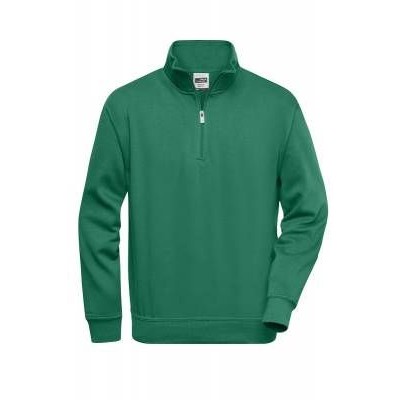Workwear Zip Sweatshirt JN831, dunkelgrün, Größe M von James & Nicholson