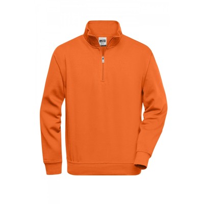 Workwear Zip Sweatshirt JN831, orange, Größe L von James & Nicholson