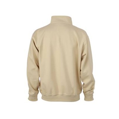 Workwear Zip Sweatshirt JN831, stein-grau, Größe 3XL von James & Nicholson