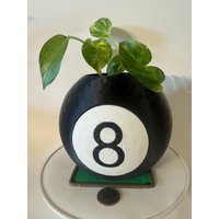 8 Ball Large Billard Planter Mit Billardtisch-Tablett & Innentopf | Wohndekor von JamesMakesIt