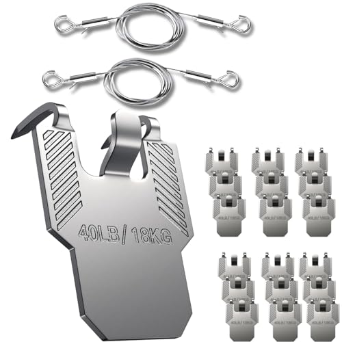 Top-Notch Wall Pro 20 Stück robuste Klauen-Trockenbau-Bilderaufhänger – keine Schäden Wandhaken zum einfachen Aufhängen von Bildern usw., werkzeuglos, nagelfrei, hält bis zu 18 kg + 2 verstellbare Top-Notch Wall Pro 20 Stück robuste Klauen-Trockenbau-Bilderaufhänger – keine Schäden Wandhaken zum einfachen Aufhängen von Bildern usw., werkzeuglos, nagelfrei, hält bis zu 18 kg + 2 verstellbare von Jamesly CR