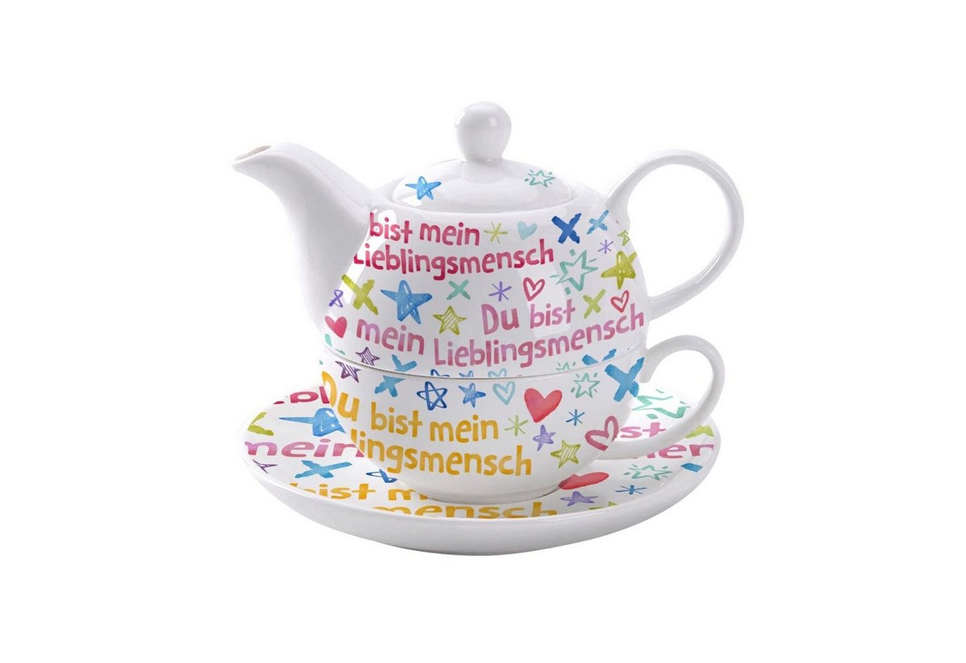 Jameson + Tailor Teekanne Tea for One Lieblingsmensch, 0.3 l, (Stück, 1-St), Set Teekanne Teetasse von Jameson + Tailor