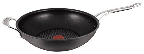 Tefal by Jamie Oliver Premium Aluguss Wokpfanne E21188 | 30cm | Tefal Titanium Pro Antihaft-Versiegelung | Thermo-Spot Temperaturindikator | Ausgießhilfe | Fettarmes Braten | Induktionsgeeignet von Jamie Oliver by Tefal