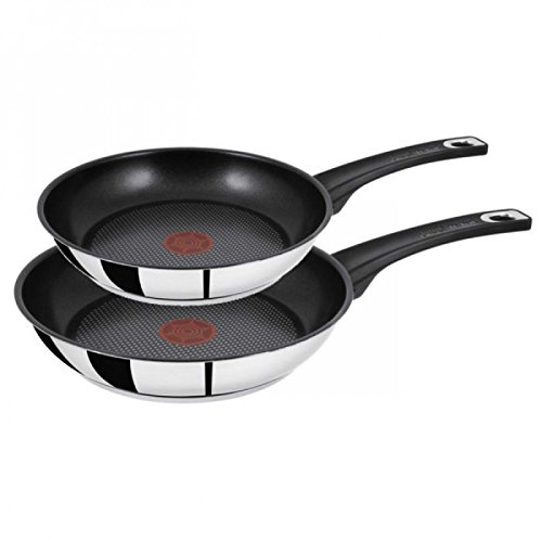 Tefal Jamie Oliver 2 Stück Edelstahl Bratpfannen 20 cm und 26 cm, induktionsgeeignet von Jamie Oliver