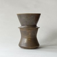 Handgemachter Keramik Übergießer/Filterkaffeeset in Steinbraun von JamiesPotteryStudio