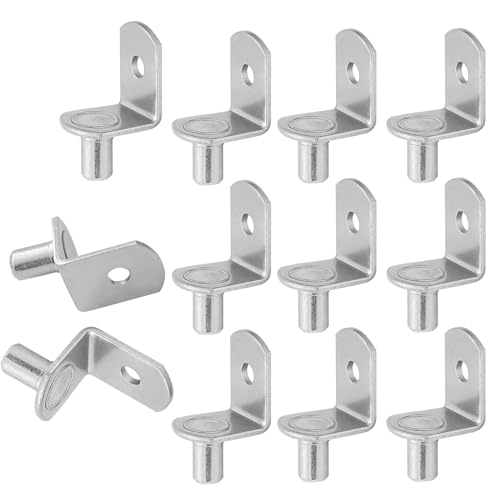 Jamiikury L-förmige Regalstützheringe, 6 mm, Regalklammern mit Loch, silberfarbene Halterungsklammern, vernickeltes Metall, Regalstifte für Regale, Schrank, 6 mm, 12 Stück Jamiikury L-förmige Regalstützheringe, 6 mm, Regalklammern mit Loch, silberfarbene Halterungsklammern, vernickeltes Metall, Regalstifte für Regale, Schrank, 6 mm, 12 Stück von Jamiikury