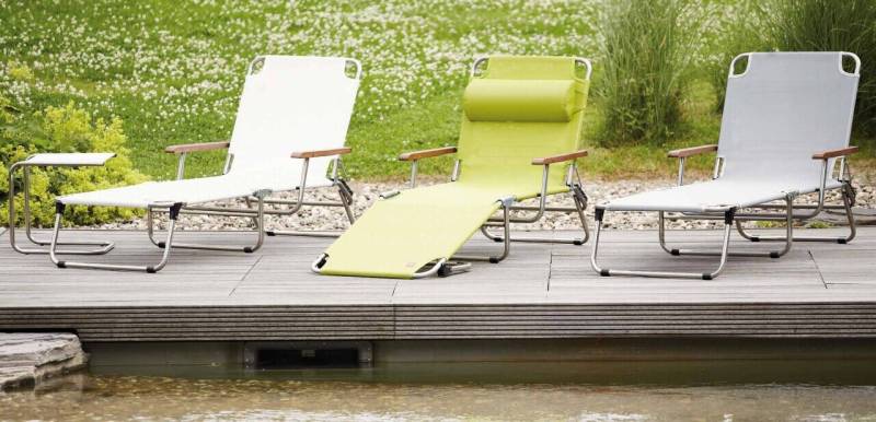 AMIGO mit Armlehne Taupe Gartenliege von FIAM