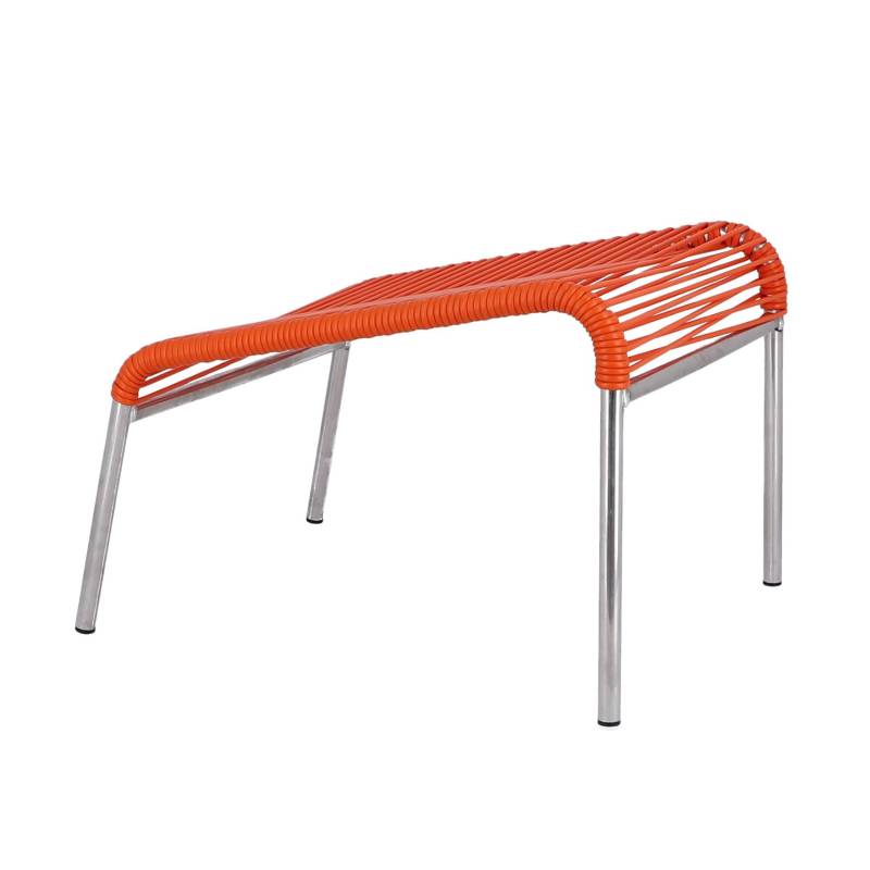 Jan Kurtz - Fiam Mya Spaghetti Gartenhocker - orange/PVC/Gestell Aluminium/LxBxH 56x46x38cm von Jan Kurtz