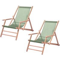 Jan Kurtz - Maxx Deckchair, Teakholz / Bezug Kunststoffgewebe salbei (2er-Set) von Jan Kurtz