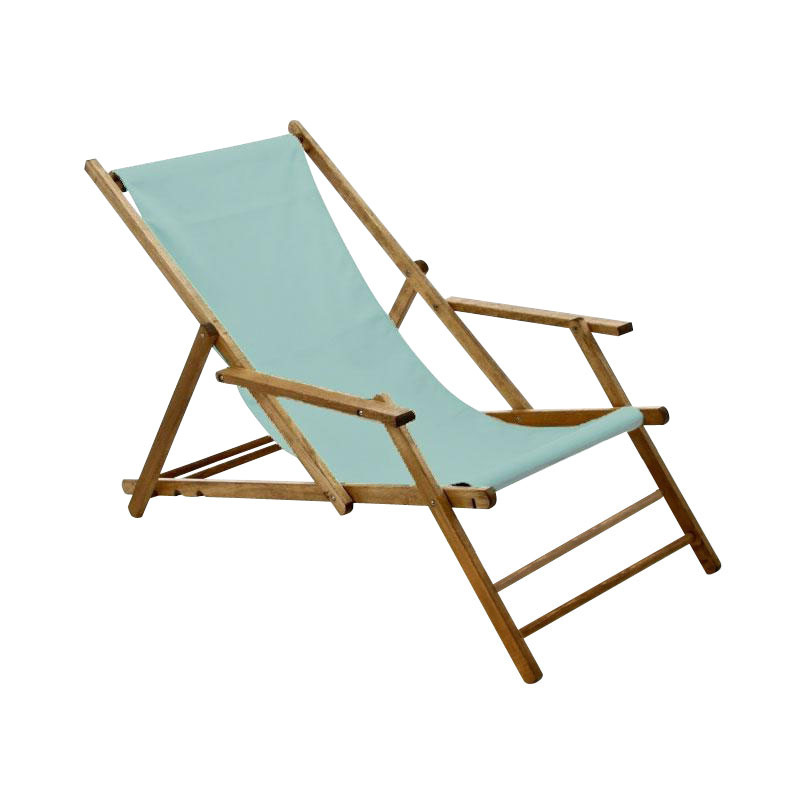 Jan Kurtz - Maxx Deckchair Liegestuhl - meerblau/Kunststoffgewebe/BxHxT 64x98x112cm/Gestell Teak massiv von Jan Kurtz