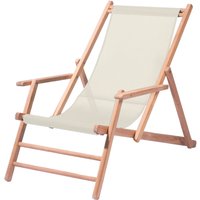 Jan Kurtz - Maxx Deckchair Teakholz, Bezug Polyacrylgewebe natur von Jan Kurtz