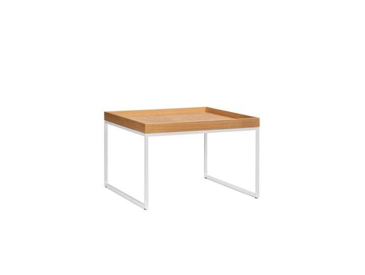 Jan Kurtz Möbel Couchtisch Pizzo Gestell Stahlrohr weiß pulverbeschichtet, Designer Jan Kurtz, 40x60x60 cm von Jan-Kurtz