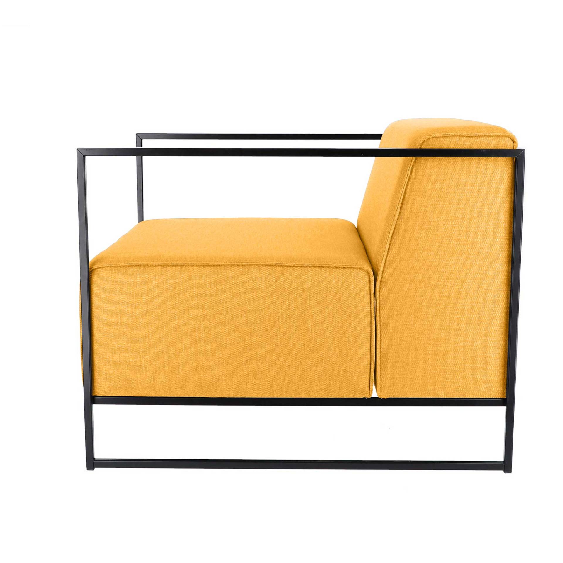 Jan Kurtz - Style New Sessel - gelb/100% Polyester/Gestell Stahl schwarz/BxHxT 80x70x63xcm von Jan Kurtz