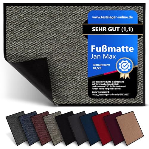 Jan Max Fußmatte, Hohe Saugfähigkeit, Sauberlaufmatte, Türmatte, rutschfest und Sicher, Einfache Reinigung, Qualität Schmutzfangmatte 40 x 60 cm in beige schwarz von Jan Max