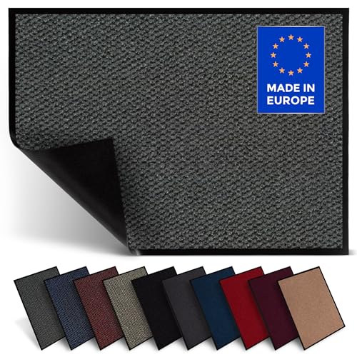 Jan Max Schmutzfangmatte - 5 Größen - Fußmatte für Innen und Außen - Sauberlaufmatte in dunkel grau anthrazit schwarz 60 x 80 cm von Jan Max