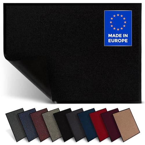 Jan Max Fußmatte, Hohe Saugfähigkeit, Sauberlaufmatte, Türmatte, rutschfest und Sicher, Einfache Reinigung, Qualität Schmutzfangmatte 60 x 90 cm Schwarz von Jan Max