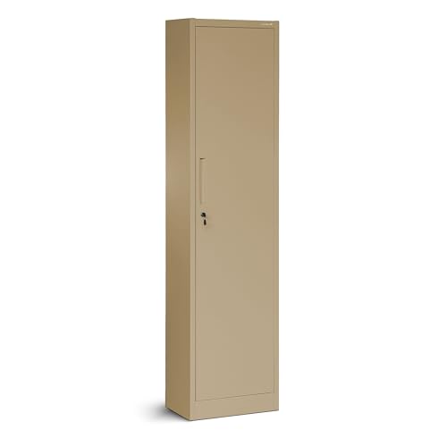 Aktenschrank Büroschrank Metallschrank Aufbewahrungsschrank 4 Fachböden Flügeltür Pulverbeschichtung Metall 185 cm x 45 cm x 40 cm (Beige) von Jan Nowak