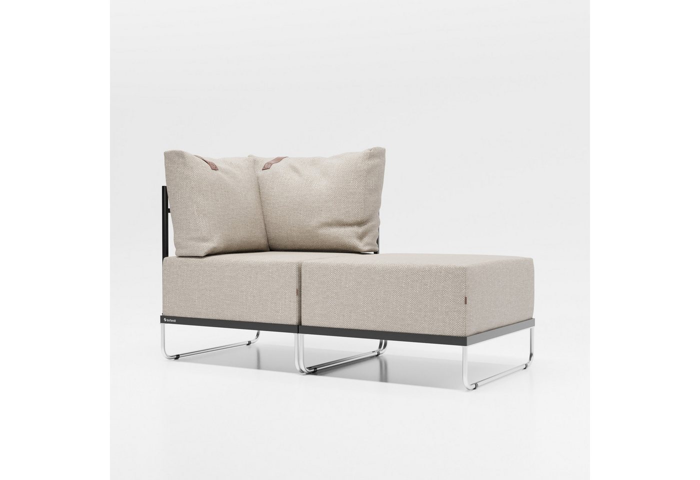 Jan Nowak Gartenlounge-Set Garden Chaiselongue Joki-Stoff, Edelstahl von Jan Nowak