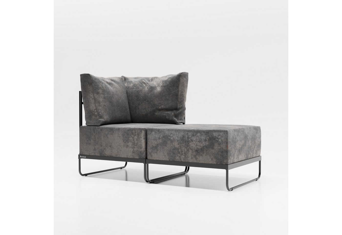 Jan Nowak Gartenlounge-Set Garden Chaiselongue Stoff Ranta, schwarz matt von Jan Nowak