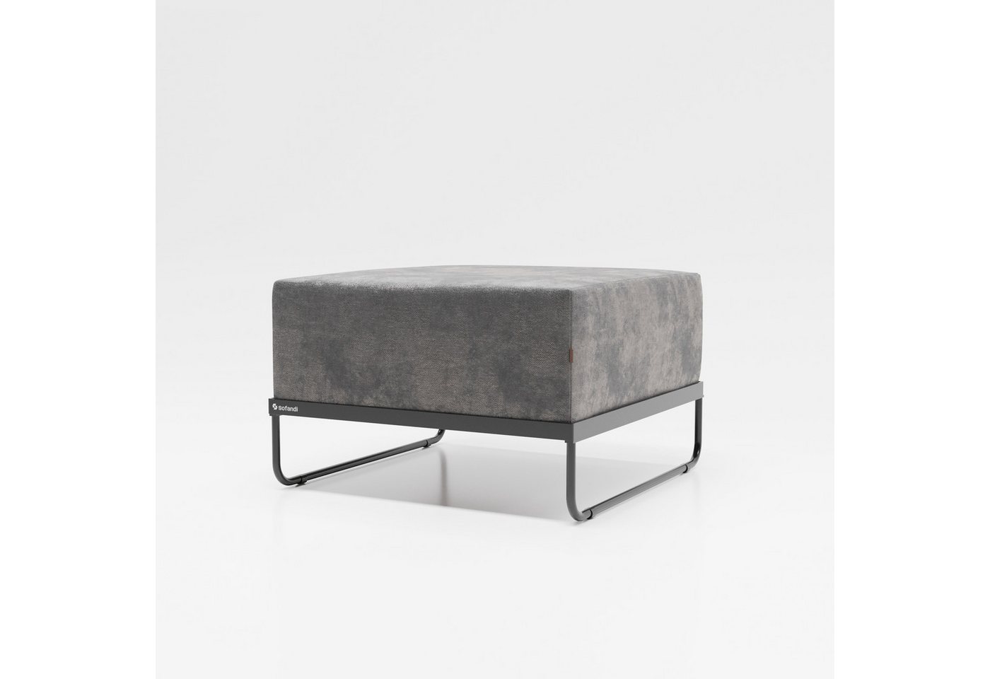 Jan Nowak Gartenlounge-Set Garden Pouffe, Ilma Stoff, schwarz matt von Jan Nowak